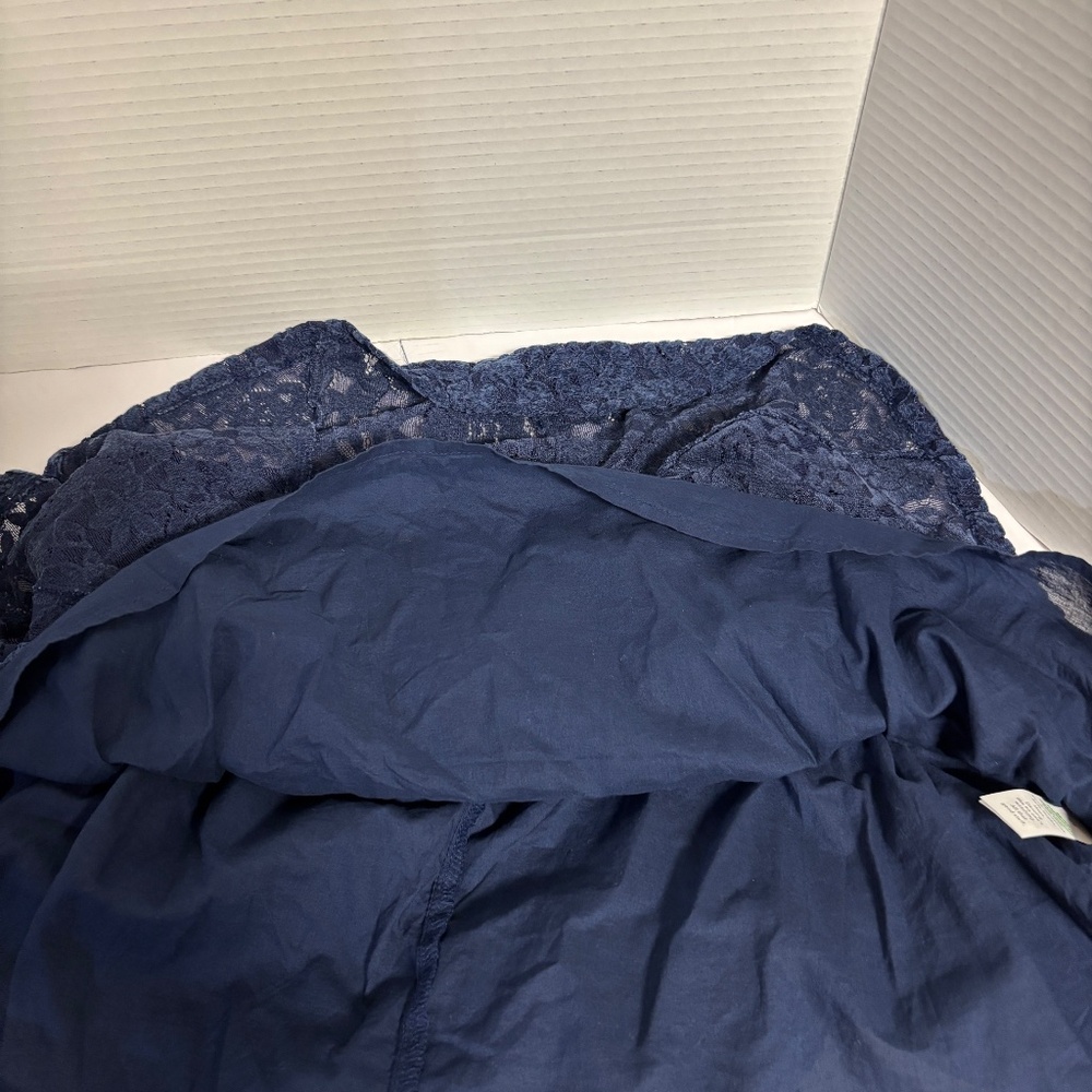 Aerie Lace Godet Lined Navy Mini Skirt Size L NWT - Picture 7 of 9